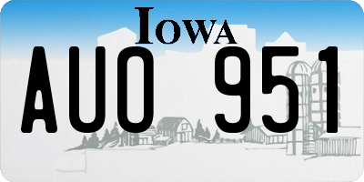 IA license plate AUO951