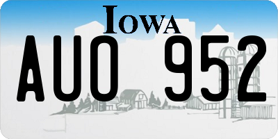 IA license plate AUO952