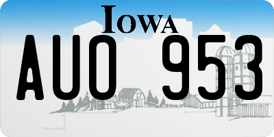 IA license plate AUO953