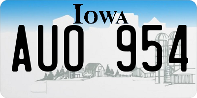 IA license plate AUO954