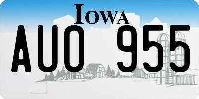 IA license plate AUO955