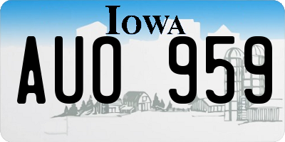 IA license plate AUO959