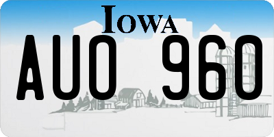 IA license plate AUO960