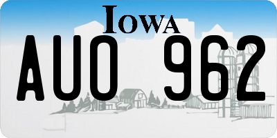 IA license plate AUO962