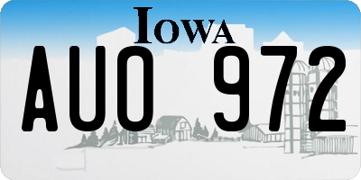 IA license plate AUO972