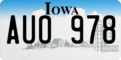 IA license plate AUO978