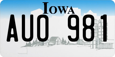 IA license plate AUO981