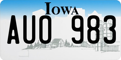 IA license plate AUO983