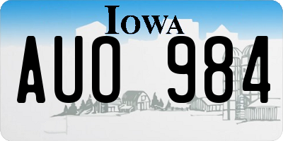 IA license plate AUO984