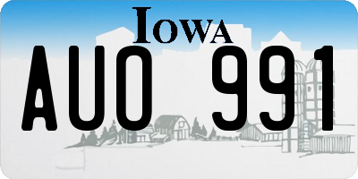 IA license plate AUO991