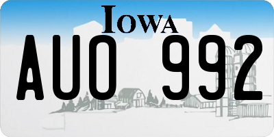 IA license plate AUO992