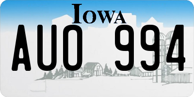 IA license plate AUO994
