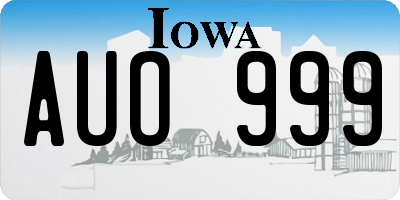 IA license plate AUO999