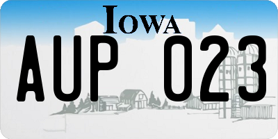 IA license plate AUP023