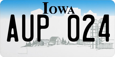 IA license plate AUP024