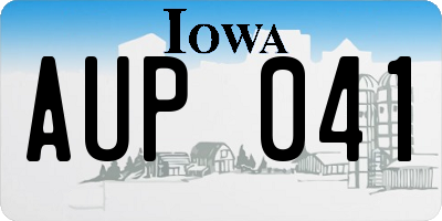 IA license plate AUP041