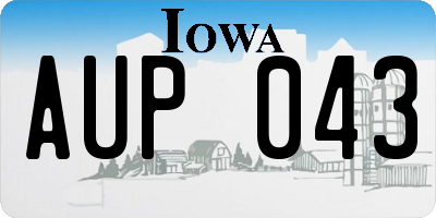 IA license plate AUP043