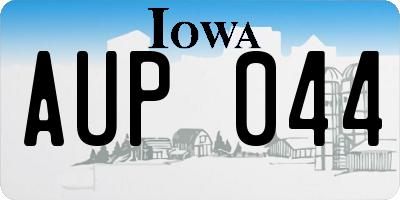 IA license plate AUP044