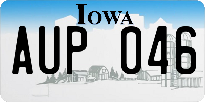 IA license plate AUP046
