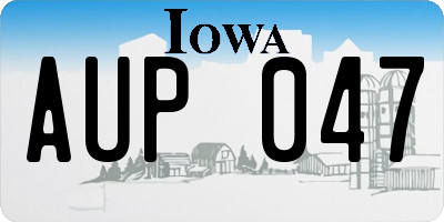 IA license plate AUP047