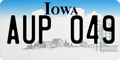 IA license plate AUP049