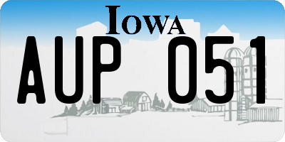 IA license plate AUP051