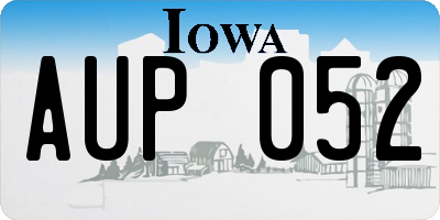 IA license plate AUP052