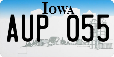 IA license plate AUP055