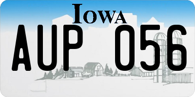 IA license plate AUP056