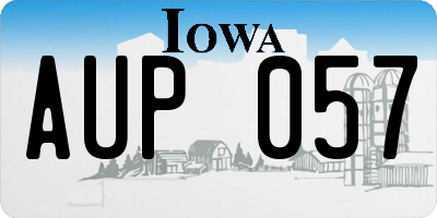 IA license plate AUP057
