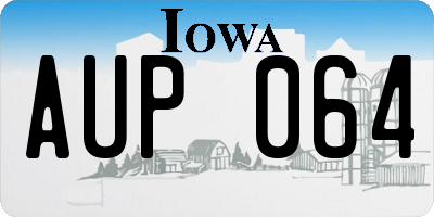 IA license plate AUP064