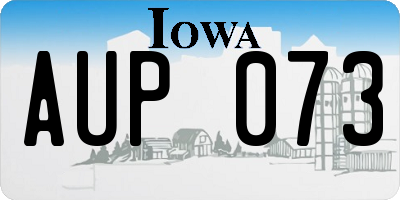 IA license plate AUP073