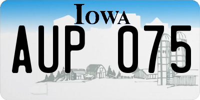 IA license plate AUP075