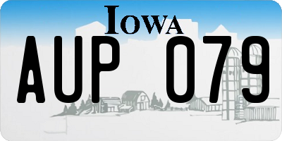 IA license plate AUP079