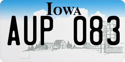 IA license plate AUP083