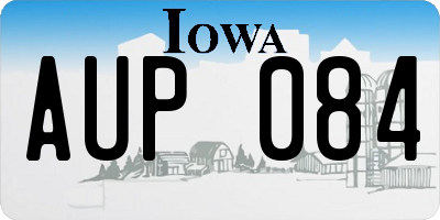 IA license plate AUP084