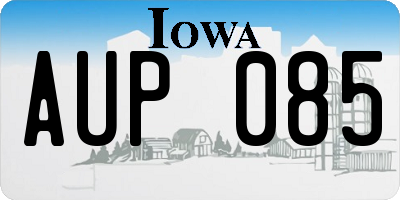 IA license plate AUP085