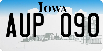 IA license plate AUP090