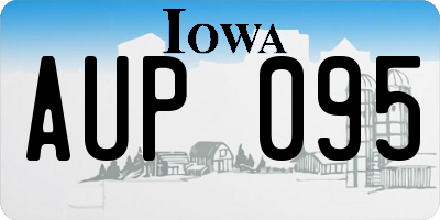 IA license plate AUP095