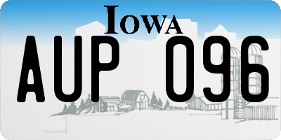 IA license plate AUP096