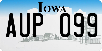 IA license plate AUP099