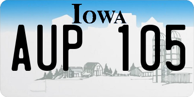 IA license plate AUP105