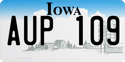 IA license plate AUP109