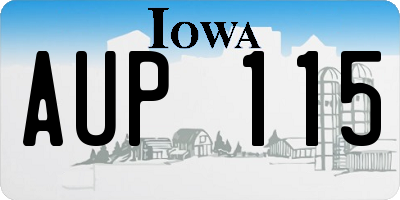 IA license plate AUP115