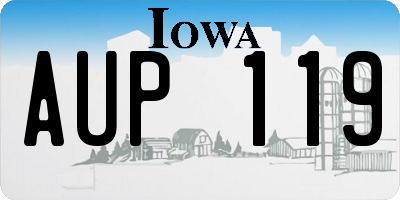 IA license plate AUP119