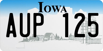 IA license plate AUP125