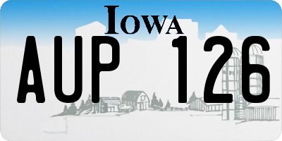 IA license plate AUP126
