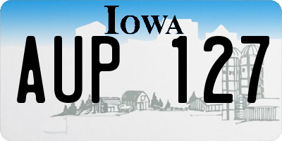 IA license plate AUP127