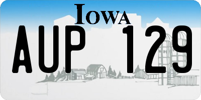 IA license plate AUP129