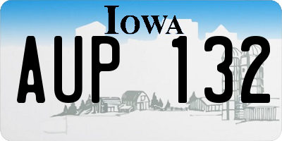 IA license plate AUP132